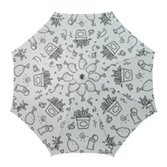 Set Chalk Out Scribble Collection Golf Umbrellas by Celenk