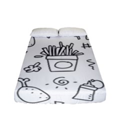 Set Chalk Out Scribble Collection Fitted Sheet (full/ Double Size) by Celenk