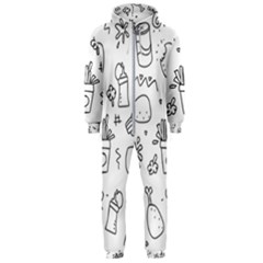 Set Chalk Out Scribble Collection Hooded Jumpsuit (men)  by Celenk