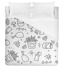 Set Chalk Out Scribble Collection Duvet Cover (queen Size) by Celenk