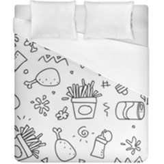 Set Chalk Out Scribble Collection Duvet Cover (california King Size) by Celenk