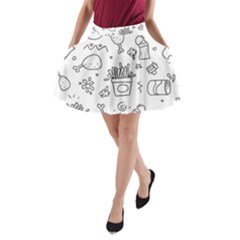 Set Chalk Out Scribble Collection A-line Pocket Skirt by Celenk