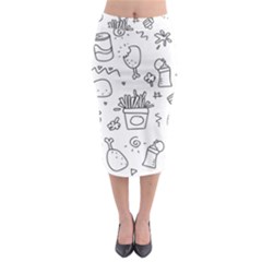 Set Chalk Out Scribble Collection Midi Pencil Skirt by Celenk