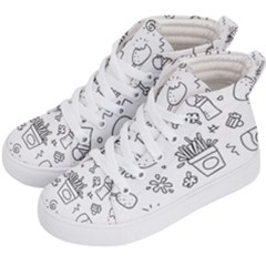 Set Chalk Out Scribble Collection Kid s Hi-top Skate Sneakers by Celenk