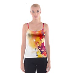 Paint Splash Paint Splatter Design Spaghetti Strap Top by Celenk