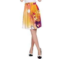 Paint Splash Paint Splatter Design A-line Skirt by Celenk