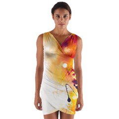 Paint Splash Paint Splatter Design Wrap Front Bodycon Dress by Celenk