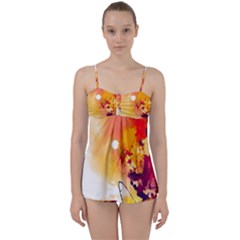 Paint Splash Paint Splatter Design Babydoll Tankini Set