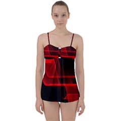 Background Light Glow Abstract Art Babydoll Tankini Set