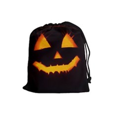 Pumpkin Helloween Face Autumn Drawstring Pouches (large)  by Celenk