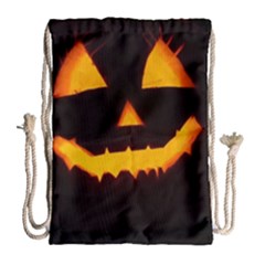 Pumpkin Helloween Face Autumn Drawstring Bag (large) by Celenk