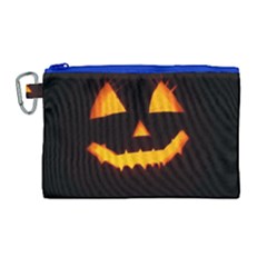 Pumpkin Helloween Face Autumn Canvas Cosmetic Bag (large) by Celenk