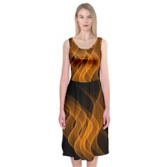 Background Light Glow Abstract Art Midi Sleeveless Dress by Celenk