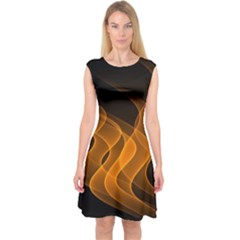 Background Light Glow Abstract Art Capsleeve Midi Dress by Celenk