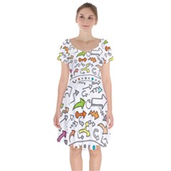 Desktop Pattern Art Graphic Design Short Sleeve Bardot Dress by Celenk