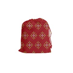 Pattern Background Holiday Drawstring Pouches (small)  by Celenk