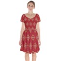 Pattern Background Holiday Short Sleeve Bardot Dress View1