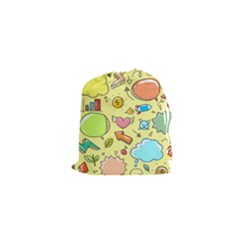 Cute Sketch Child Graphic Funny Drawstring Pouches (xs)  by Celenk