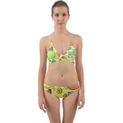 Cute Sketch Child Graphic Funny Wrap Around Bikini Set by Celenk