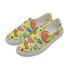 Cute Sketch Child Graphic Funny Women s Canvas Slip Ons by Celenk