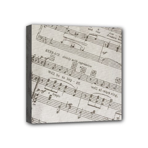 Sheet Music Paper Notes Antique Mini Canvas 4  X 4  by Celenk