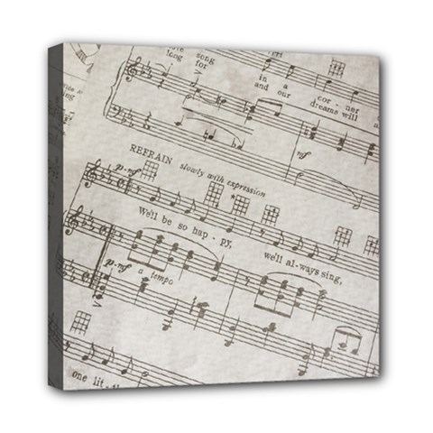 Sheet Music Paper Notes Antique Mini Canvas 8  X 8  by Celenk