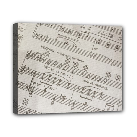 Sheet Music Paper Notes Antique Canvas 10  X 8  by Celenk