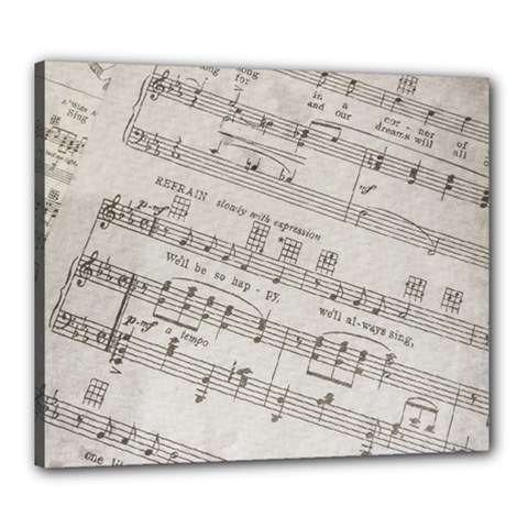 Sheet Music Paper Notes Antique Canvas 24  X 20  by Celenk