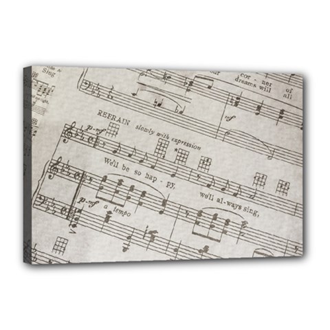 Sheet Music Paper Notes Antique Canvas 18  X 12  by Celenk