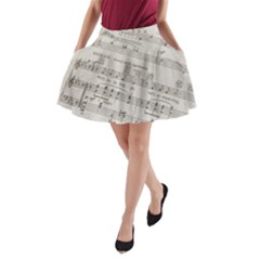 Sheet Music Paper Notes Antique A-line Pocket Skirt by Celenk