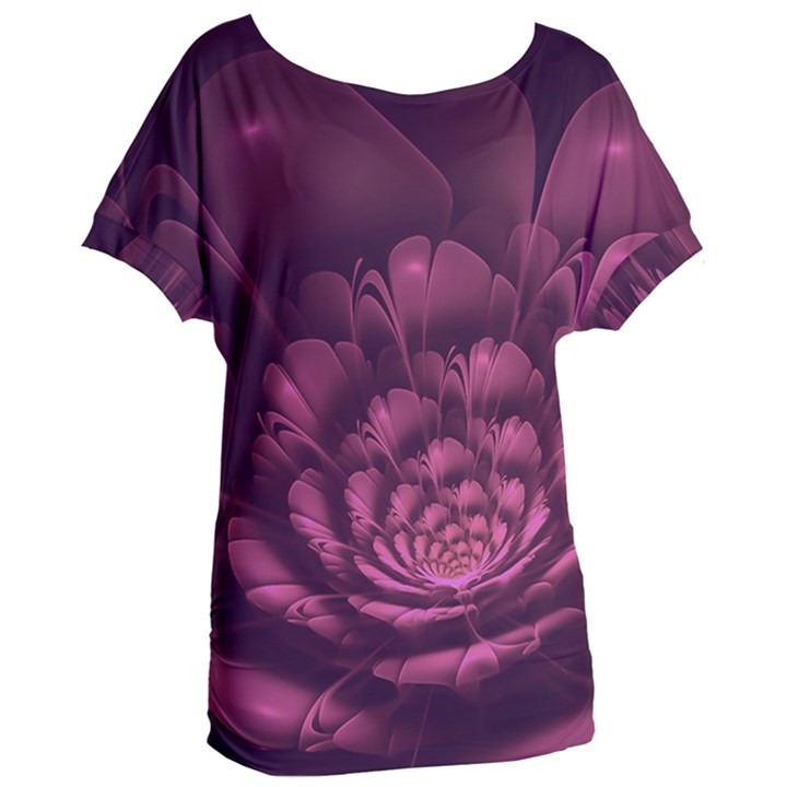 Fractal Blossom Flower Bloom Women s Oversized Tee