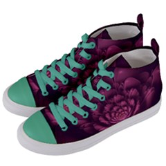 Fractal Blossom Flower Bloom Women s Mid-top Canvas Sneakers by Celenk