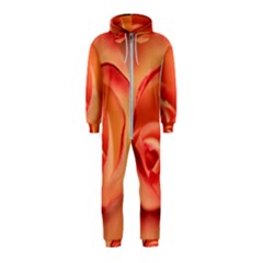 Rose Orange Rose Blossom Bloom Hooded Jumpsuit (kids)