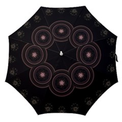 Fractal Flowers Pattern Fantasy Straight Umbrellas by Celenk