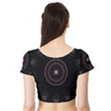 Fractal Flowers Pattern Fantasy Short Sleeve Crop Top View2