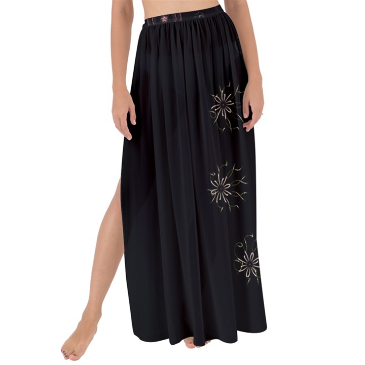 Fractal Flowers Pattern Fantasy Maxi Chiffon Tie-Up Sarong