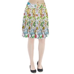 Doodle New Year Party Celebration Pleated Skirt by Celenk