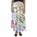 Doodle New Year Party Celebration Flared Maxi Skirt View1