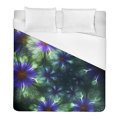 Fractal Painting Blue Floral Duvet Cover (full/ Double Size) by Celenk