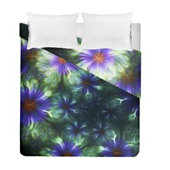 Fractal Painting Blue Floral Duvet Cover Double Side (full/ Double Size) by Celenk