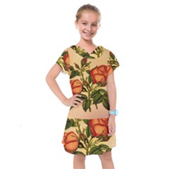 Vintage Flowers Floral Kids  Drop Waist Dress by Celenk