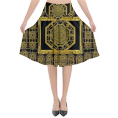 Beautiful Stars Would Be In Gold Frames Flared Midi Skirt by pepitasart