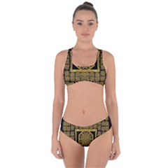 Beautiful Stars Would Be In Gold Frames Criss Cross Bikini Set by pepitasart