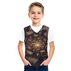 Fractal Flower Floral Bloom Brown Kids  Sportswear by Celenk