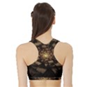 Fractal Flower Floral Bloom Brown Sports Bra with Border View2