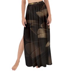 Fractal Flower Floral Bloom Brown Maxi Chiffon Tie-up Sarong by Celenk