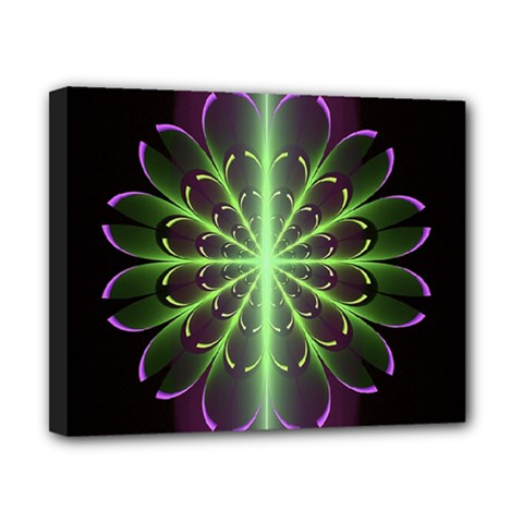 Fractal Purple Lime Pattern Canvas 10  X 8  by Celenk