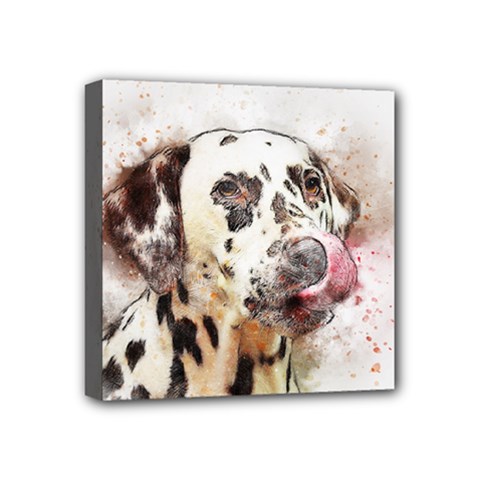 Dog Portrait Pet Art Abstract Mini Canvas 4  X 4  by Celenk