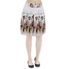 Dog Portrait Pet Art Abstract Pleated Skirt by Celenk