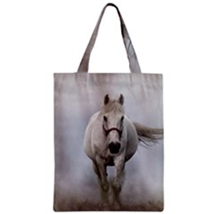 Horse Mammal White Horse Animal Zipper Classic Tote Bag by Celenk